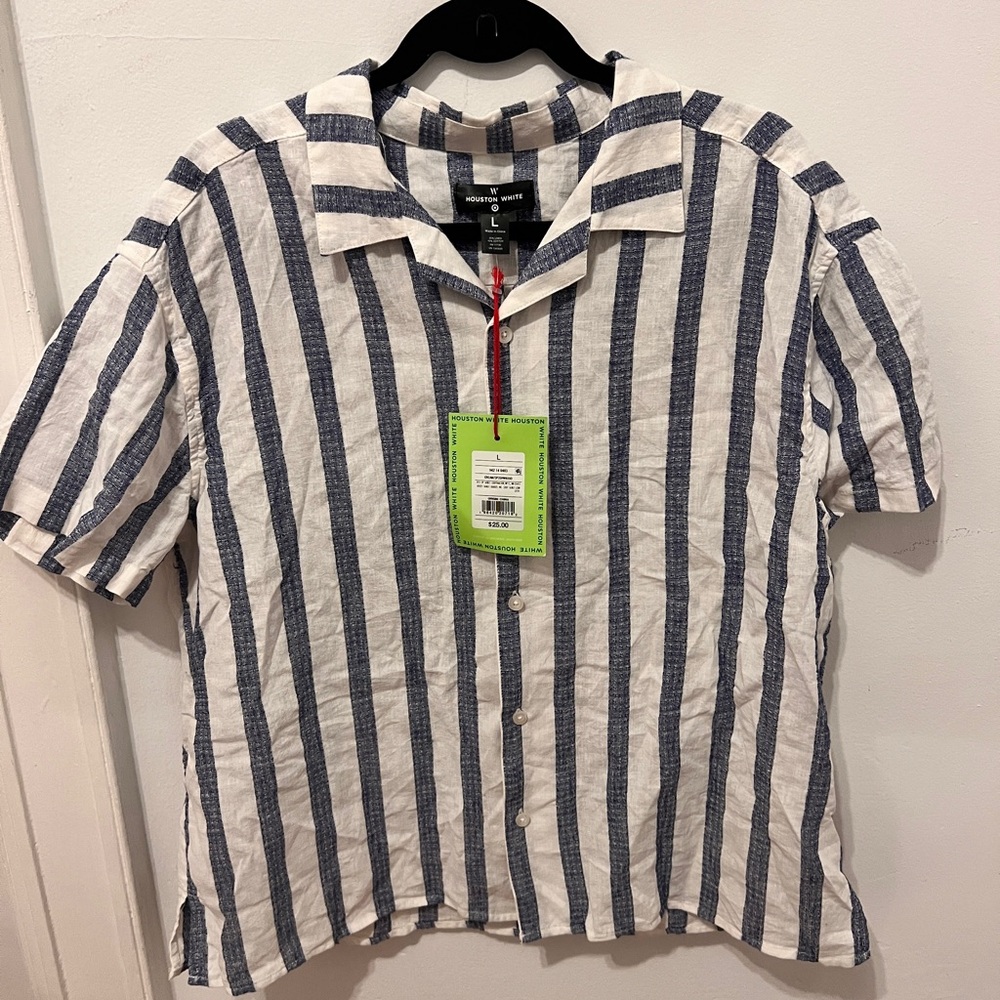 Striped Blue and White Men's Shirt